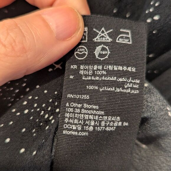 & Other Stories Mini Short Dress Black Open Cut Out Starry Night Star Party 4 - Picture 10 of 10